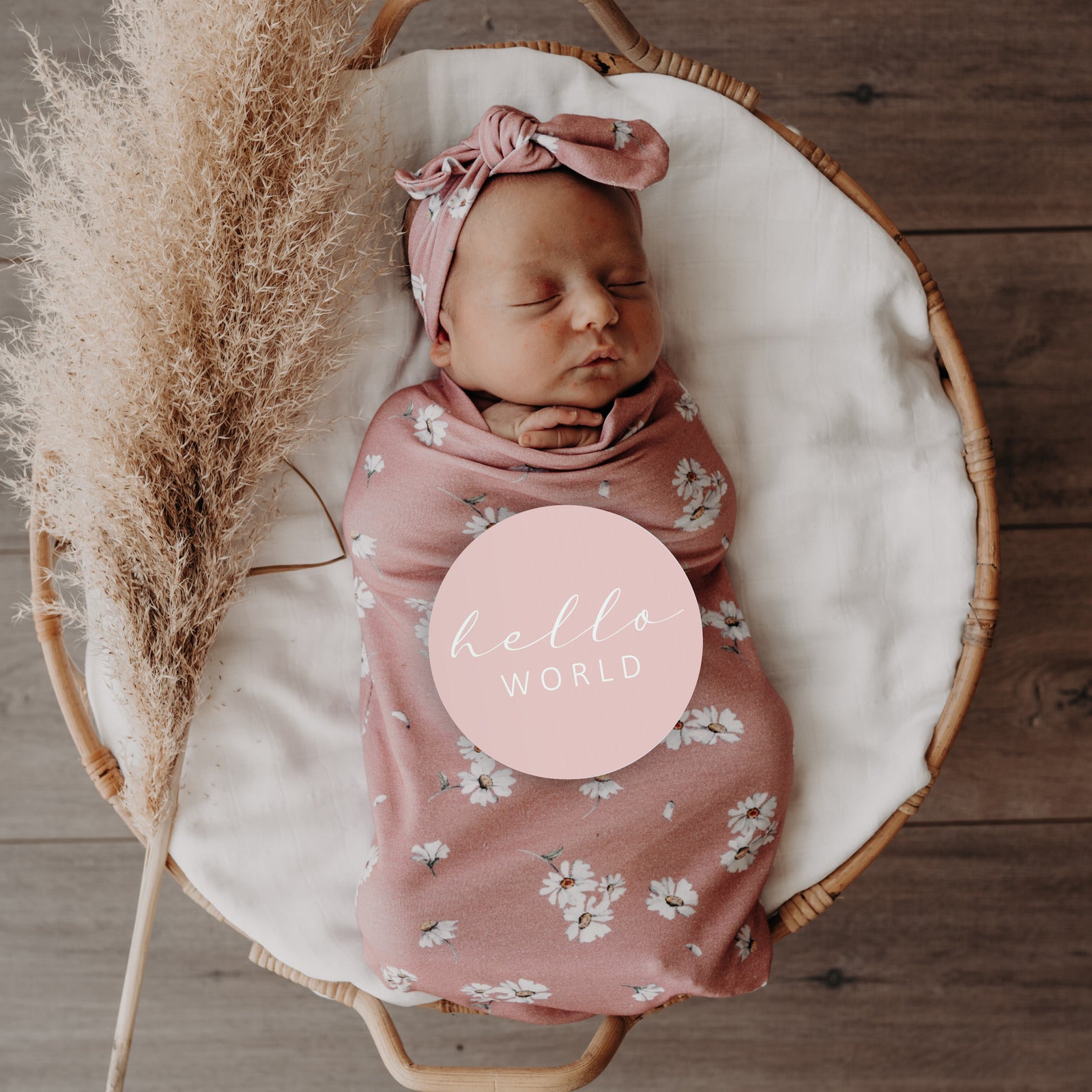 SNUGGLE HUNNY KIDS - SWADDLE & TOPKNOT SET (DAISY)