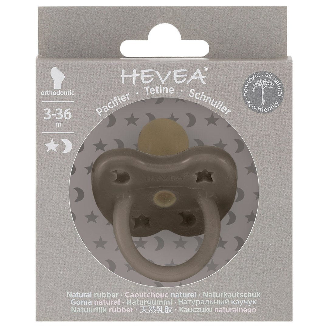 HEVEA ORTHODONTIC PACIFIER 3 - 36 MONTHS (SHIITAKE GREY)