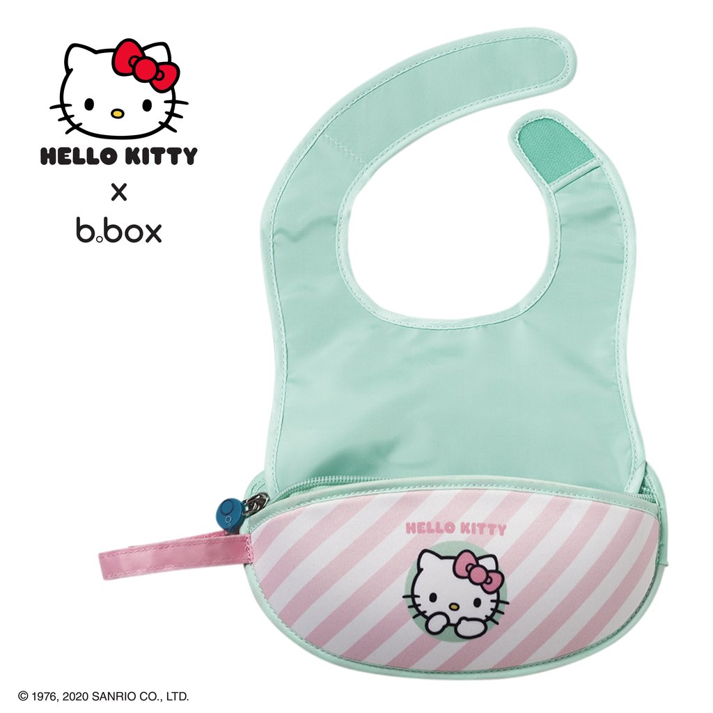 B.BOX - HELLO KITTY TRAVEL BIB & SPOON (CANDY FLOSS)