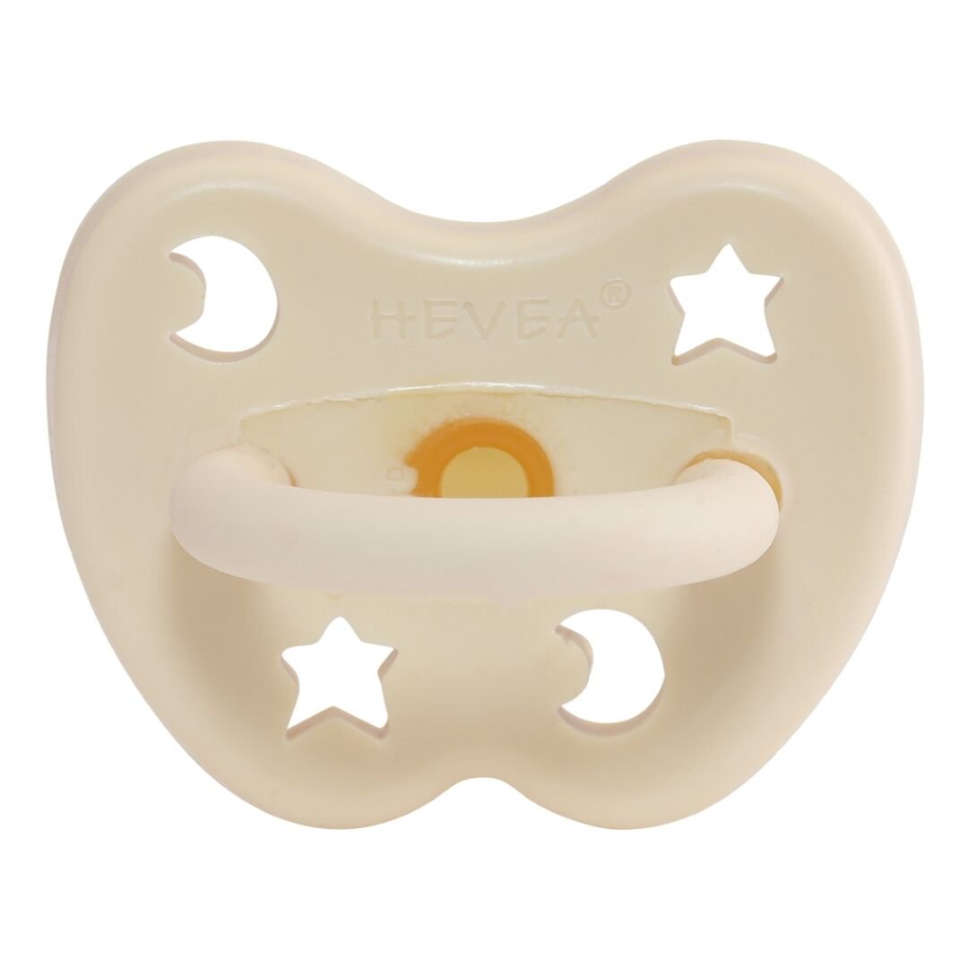 HEVEA ORTHODONTIC PACIFIER 0 -3 MONTHS (MILKY WHITE)