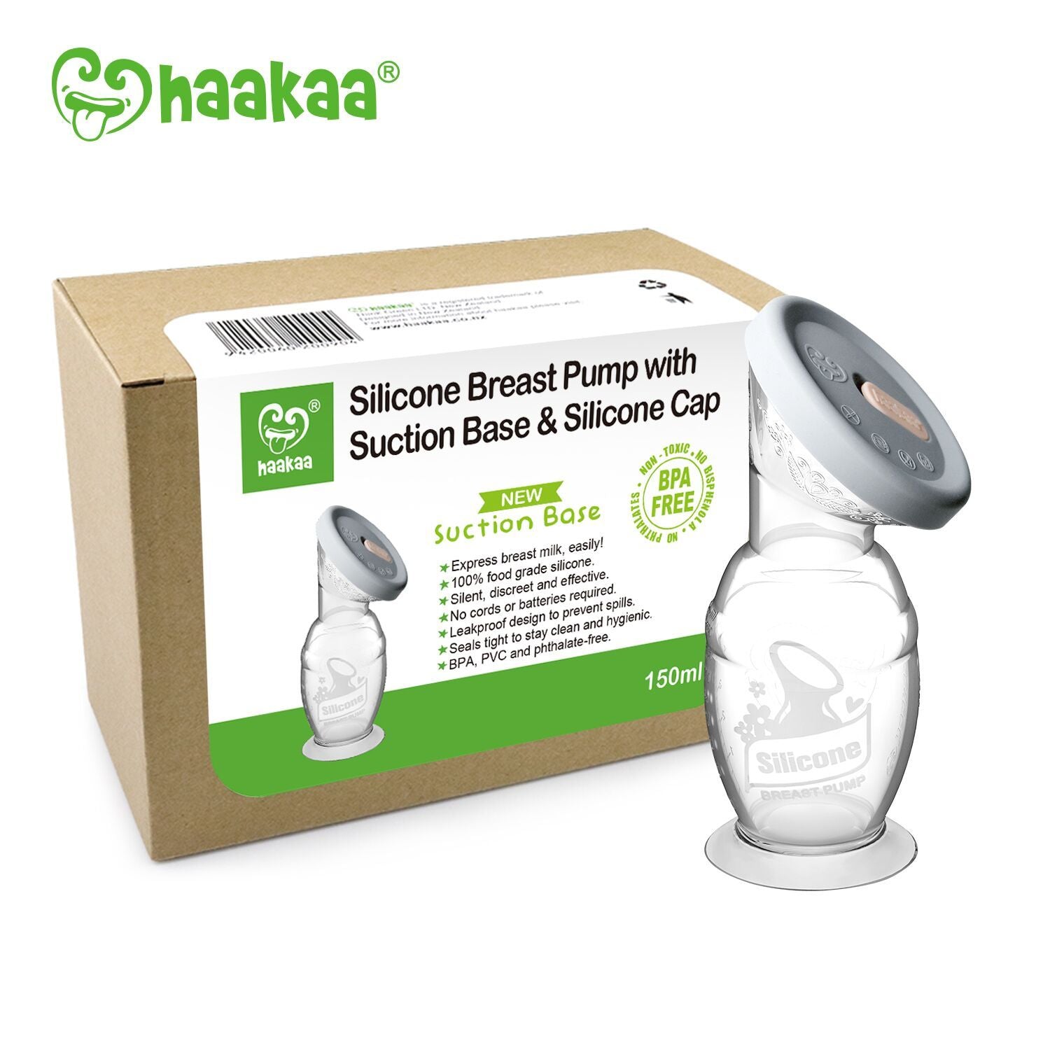 HAAKAA - 150ML BREAST PUMP AND CAP GIFT PACK