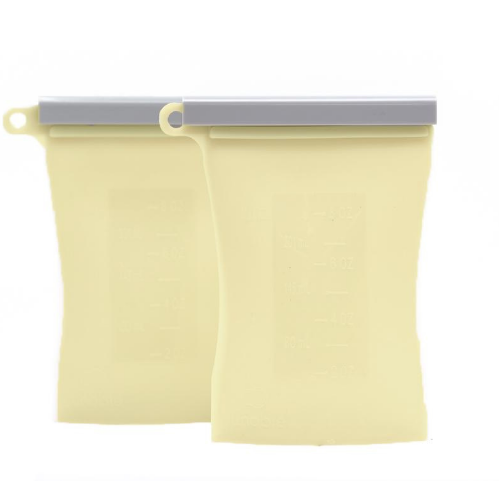 JUNOBIE - REUSABLE SILICONE BREASTMILK STORAGE BAG - 2 PACK - VARIOUS COLOURS