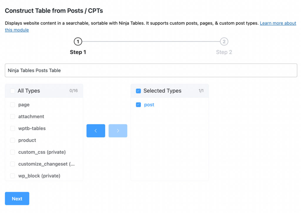 create WP Posts table