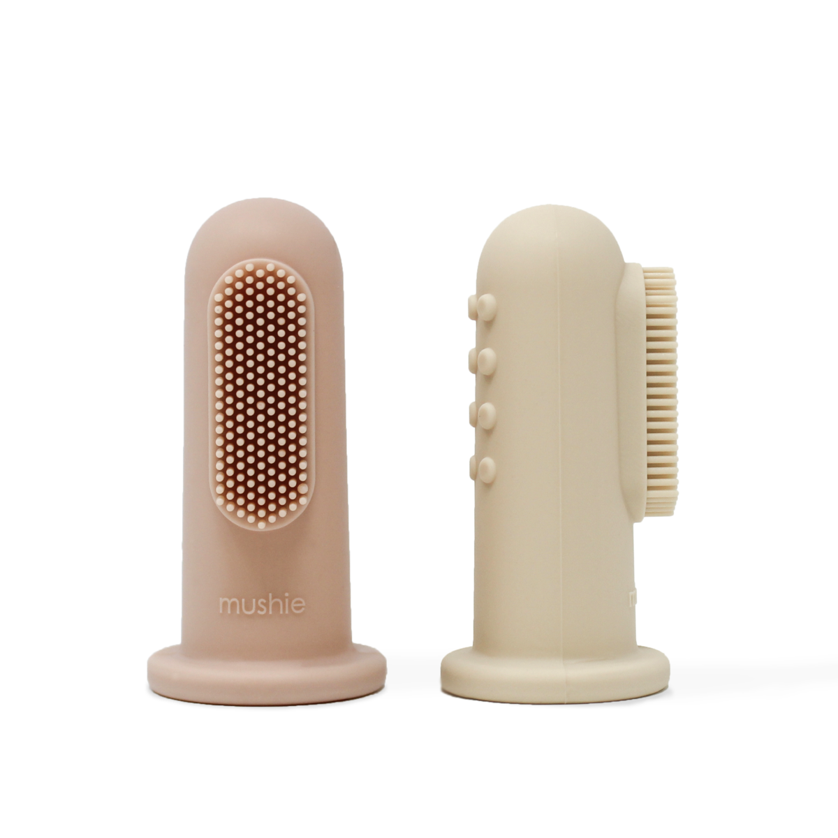 Mushie - Finger Toothbrush (Shifting Sand/Blush)
